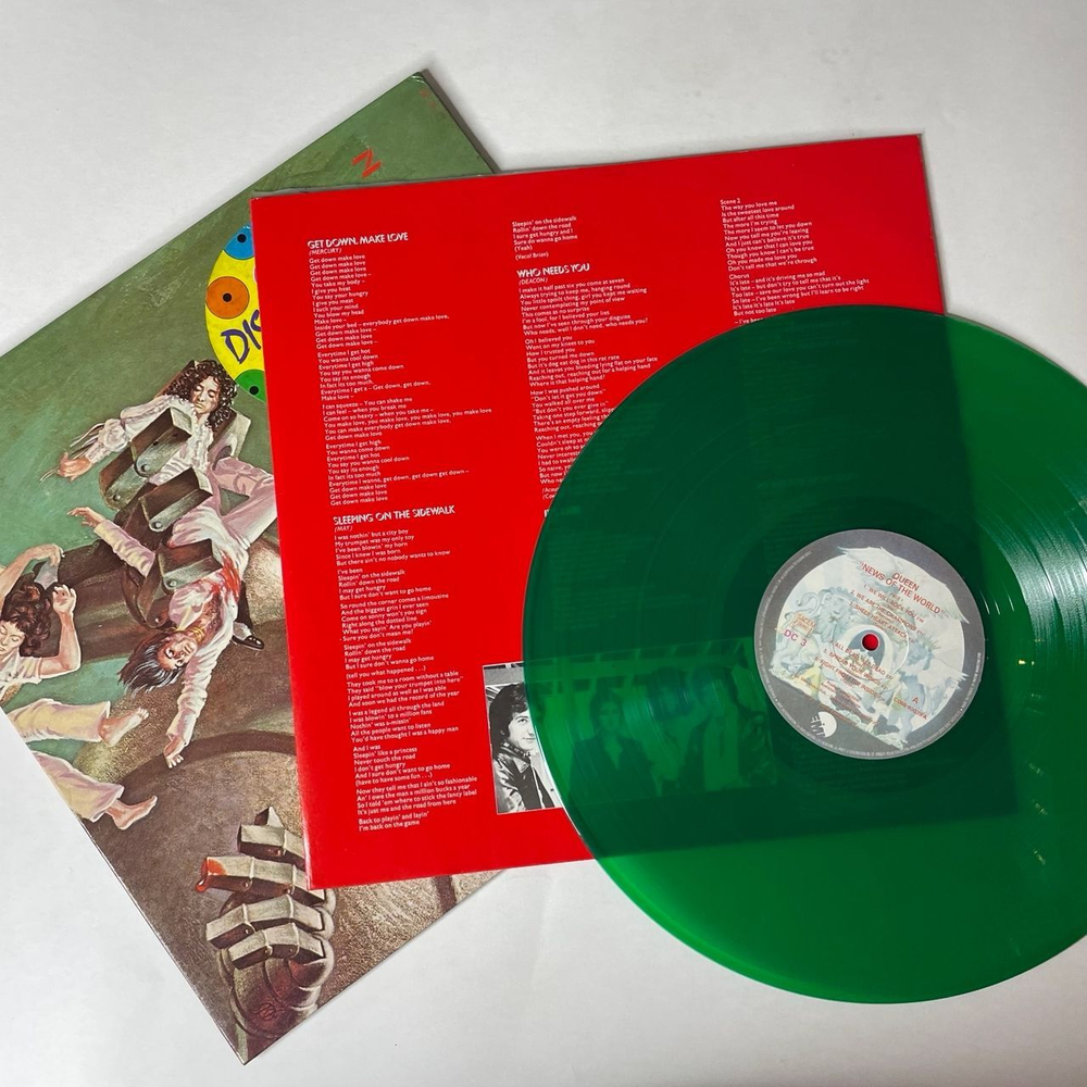 Винтажная виниловая пластинка LP Queen News Of The World (Франция 1978) (Зеленый Винил)