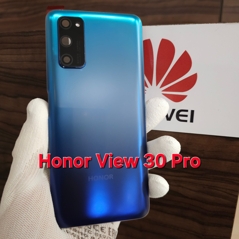 Крышка для Honor View 30 Pro (заднее стекло) "хорошее качество" цвет: синий
