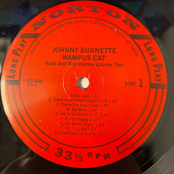 Винтажная виниловая пластинка LP Johnny Burnette, Wampus Cat Rock And Roll Demos Volume 2 (США 2004)
