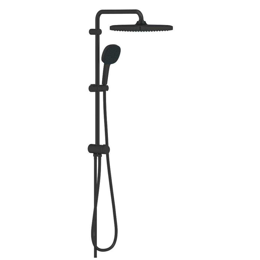 Душевая система GROHE Vitalio Comfort 250, Flex наружного монтажа, с переключателем, матовый чёрный (266982431)