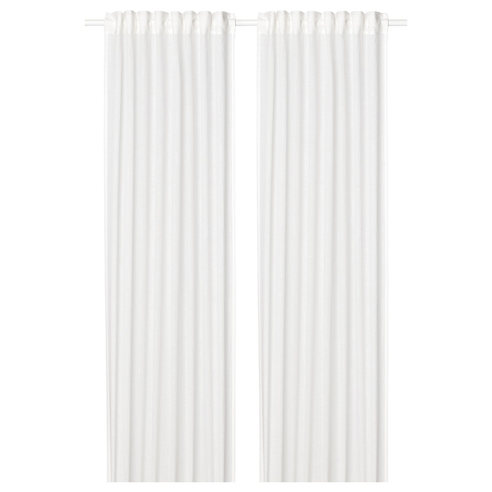IKEA SILVERLÖNN  (ИКЕА СИЛВЕРЛЁНН)  -  Гардины, 2 шт. - белый/на шторной ленте 145x300 см