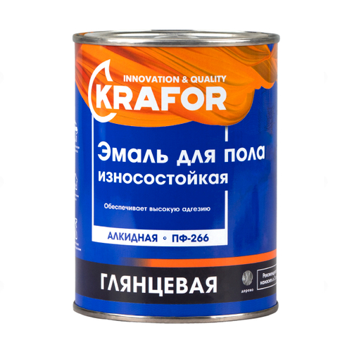 ЭМАЛЬ ПФ-266 ЖЕЛТО-КОРИЧНЕВАЯ  0,9 КГ (6) "KRAFOR"---