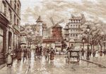 Набор для вышивания нитками Panna, Золотая серия, Париж, Мулен Руж, 37,5х27 см