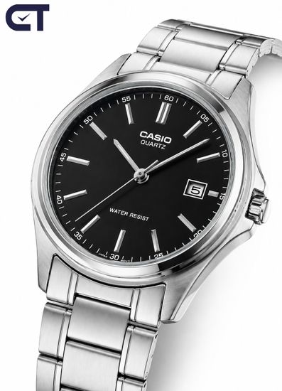 Casio MTP-1183A-1A General часы наручные мужские — классическая модель с чёрным циферблатом и стальным браслетом