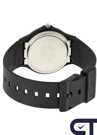 CASIO MQ-24-1B3 — классические аналоговые часы с чёрным циферблатом