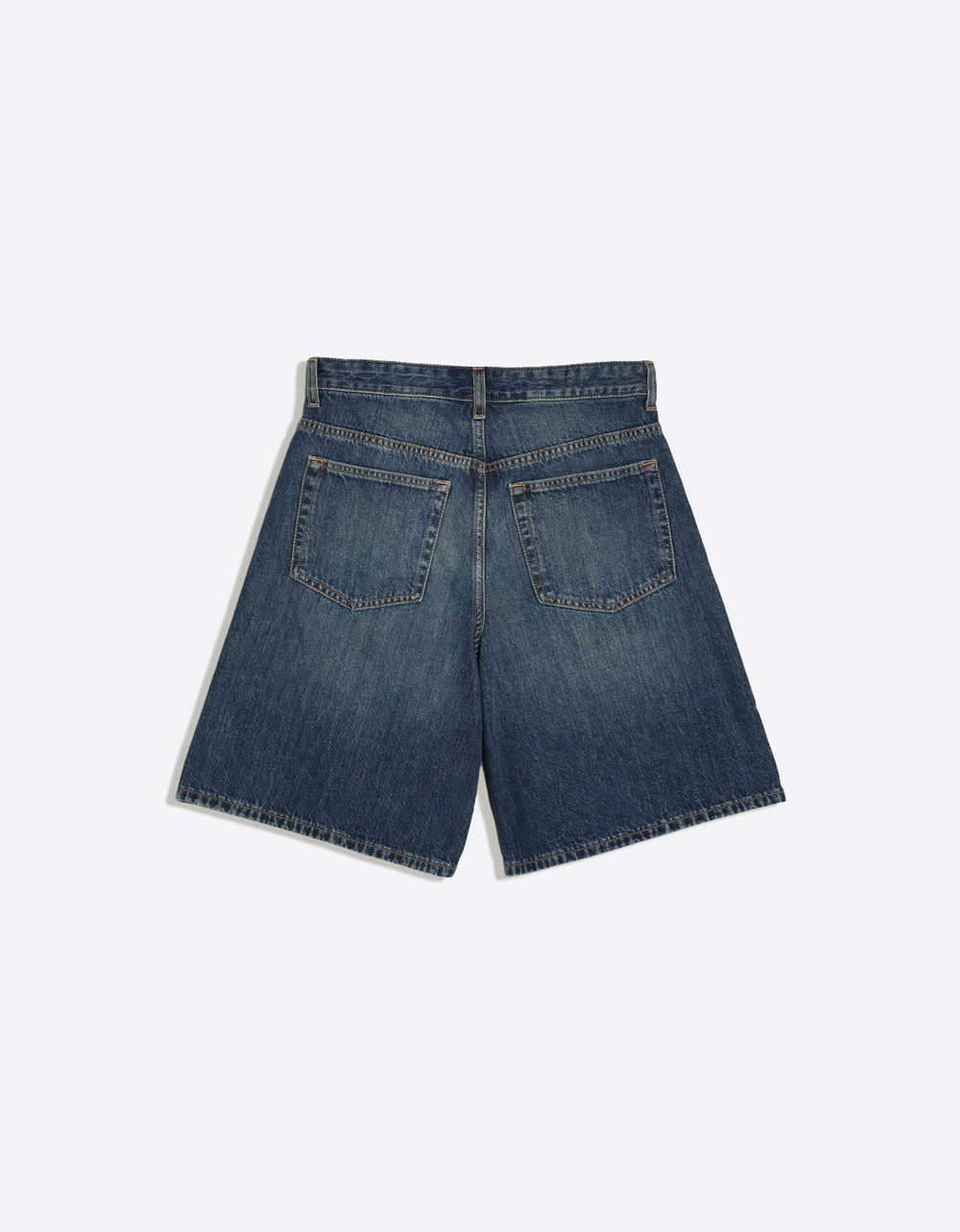 Женские джинсовые шорты-бермуды с поясом на запахе - BERSHKA