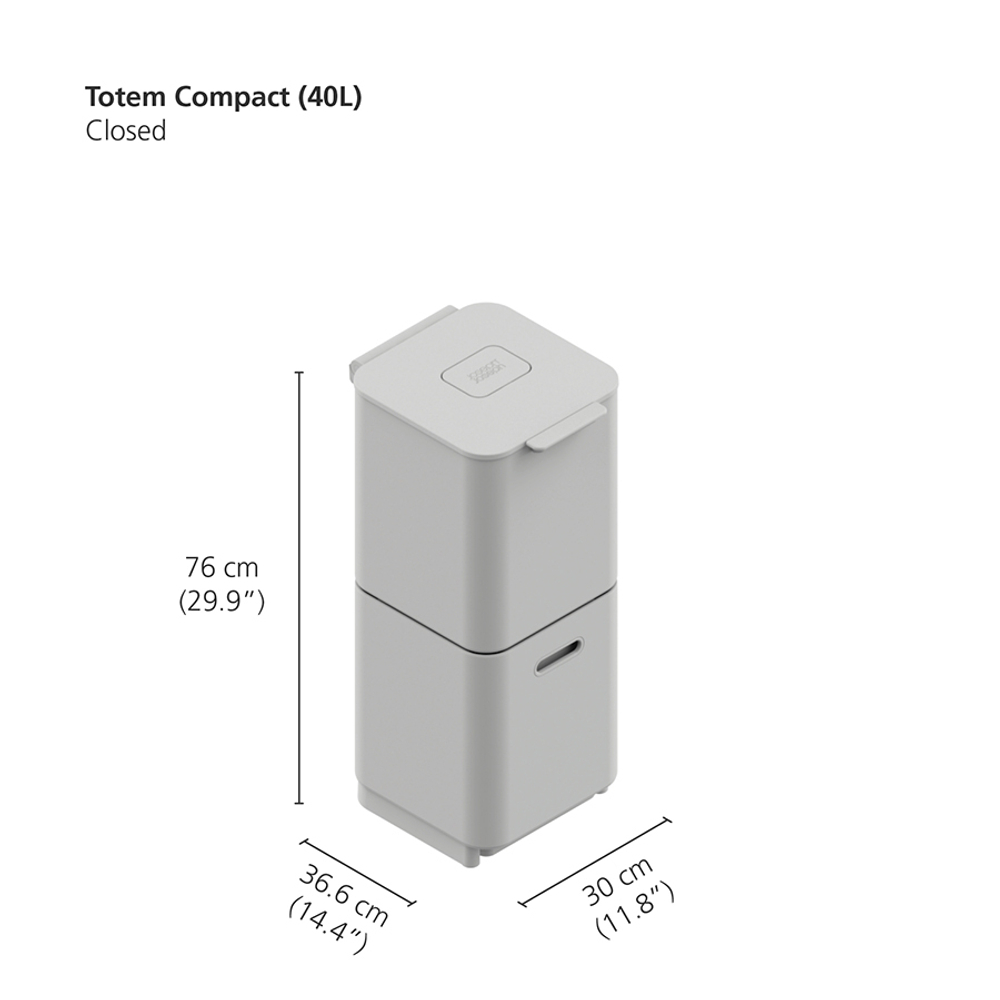 Контейнер для мусора с двумя баками totem compact, 40 л, белый