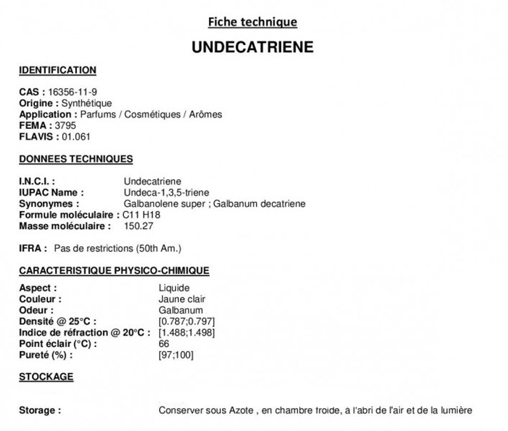 UNDECATRIENE 10% in DPG/ УНДЕКАТРИЕНА CAS 16356-11-9