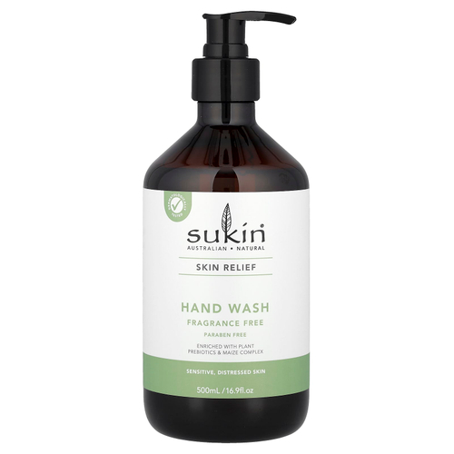 Sukin, Skin Relief, средство для мытья рук для чувствительной и проблемной кожи, без отдушек, 500 мл