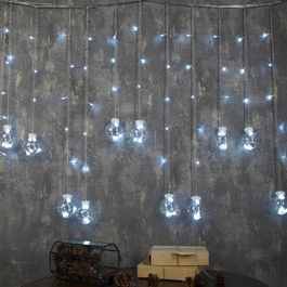 Электрогирлянда Luazon Lighting Бахрома, 2.4 м х 0.7м, "Шарики", 108 ламп, 8 режимов, белый