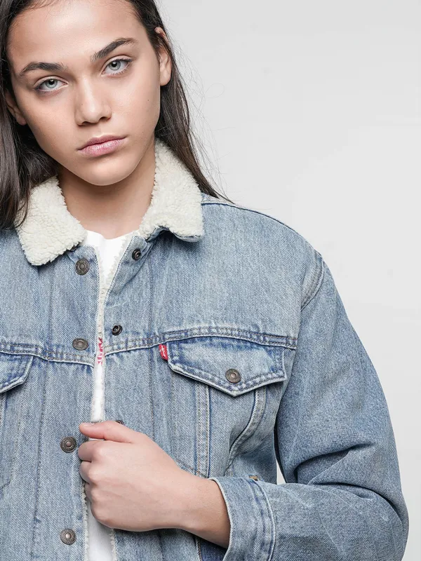 Куртка джинсовая утепленная женская LEVI'S EX-BF SHERPA TRUCKER