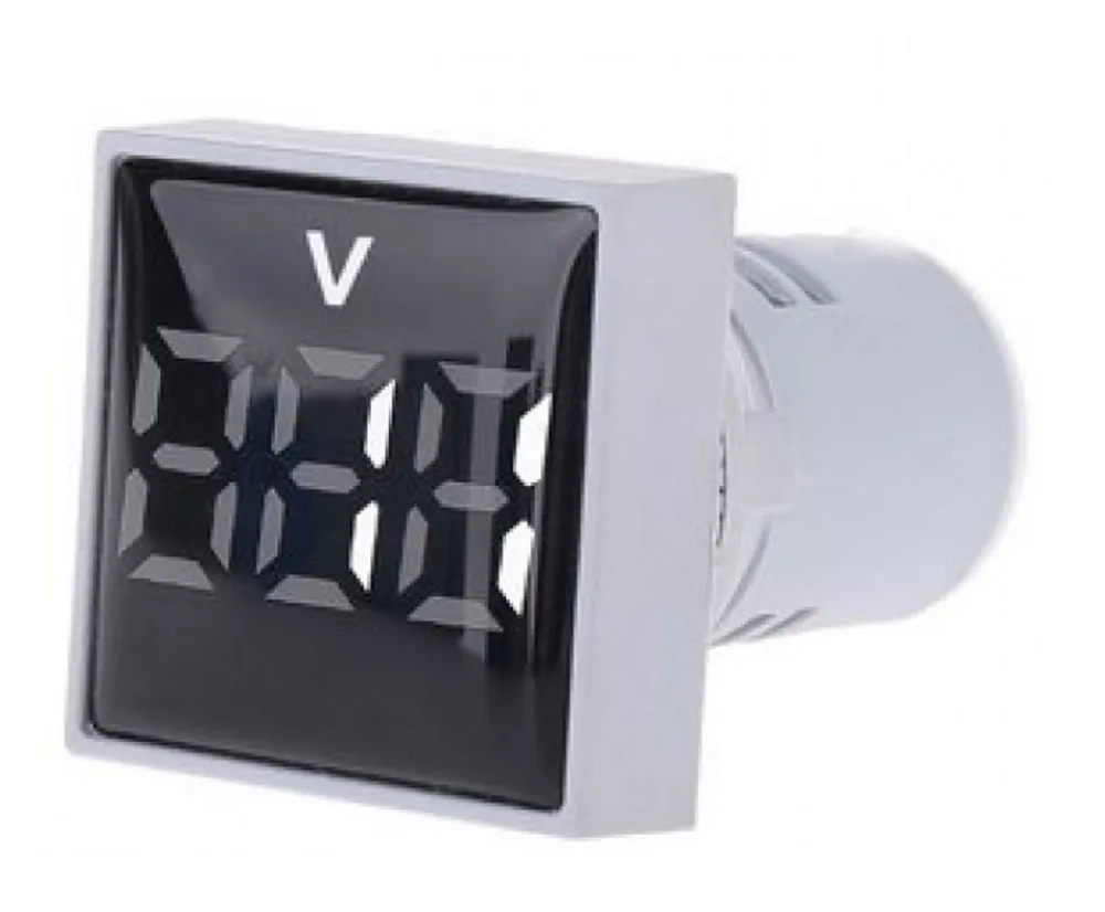 Вольтметр LED AC/50Hz (20-500VAC) DMS-121 красный (дисплей 30х30, корпус 22мм)