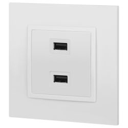 14-4110-01 ЭРА Устройство зарядное USB, 230В/5В-2100мА, IP20, Эра Elegance, белый | Эра Elegance