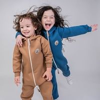 Комбинезон с клапаном и капюшоном "Джинс" утепленный