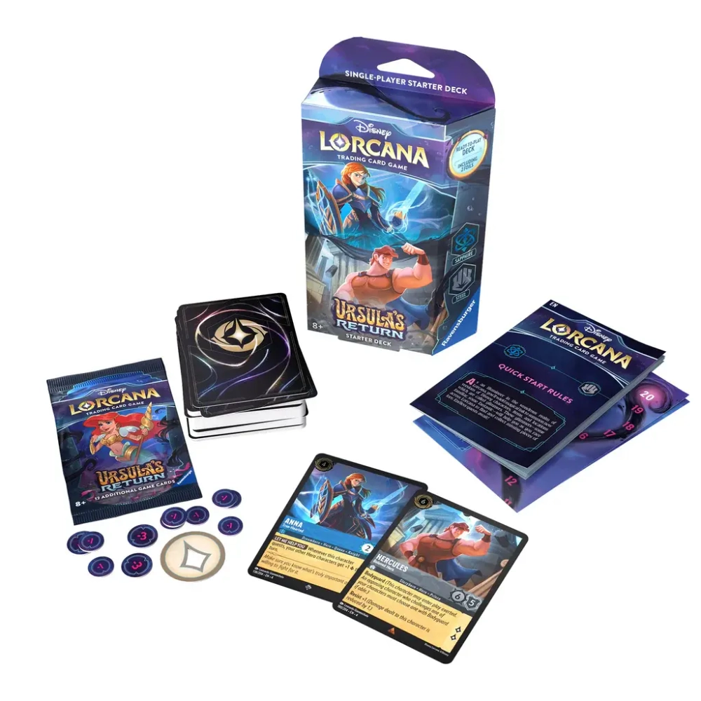 Готовая колода Lorcana TCG выпуска Ursula's Return: Sapphire & Steel на английском языке