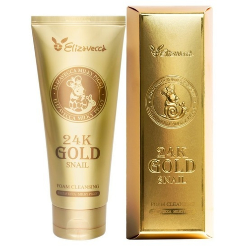 Elizavecca Пенка для умывания с муцином улитки и золотом - 24K Gold snail cleansing foam, 180мл