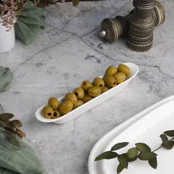 Блюдо овальное 20,5*3,5 см h2,8 см для закусок, оливок белое фарфор P.L. Proff Cuisine [6]