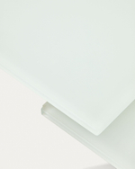 Раздвижной стол La Forma (ex Julia Grup) Vashti из стекла и МДФ со стальными ножками белого цвета160 (210) x 90 см