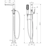 Напольный смеситель для ванны с душем Boheme Venturo 379-B