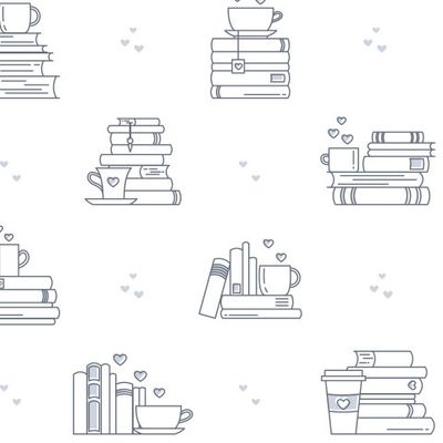 Любитель книг и кофе - голубой