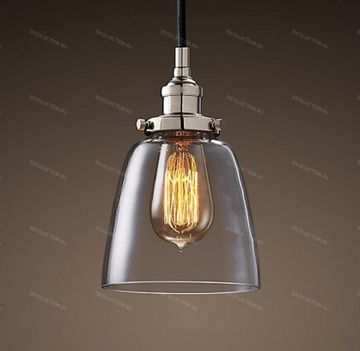 replica  20TH C. FACTORY FILAMENT CLEAR GLASS CLOCHE Restoration Hardware