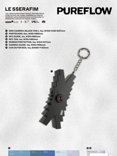 Альбом LE SSERAFIM - PUREFLOW PT.1 2nd Studio Album MINI CAMERA BLACK Version