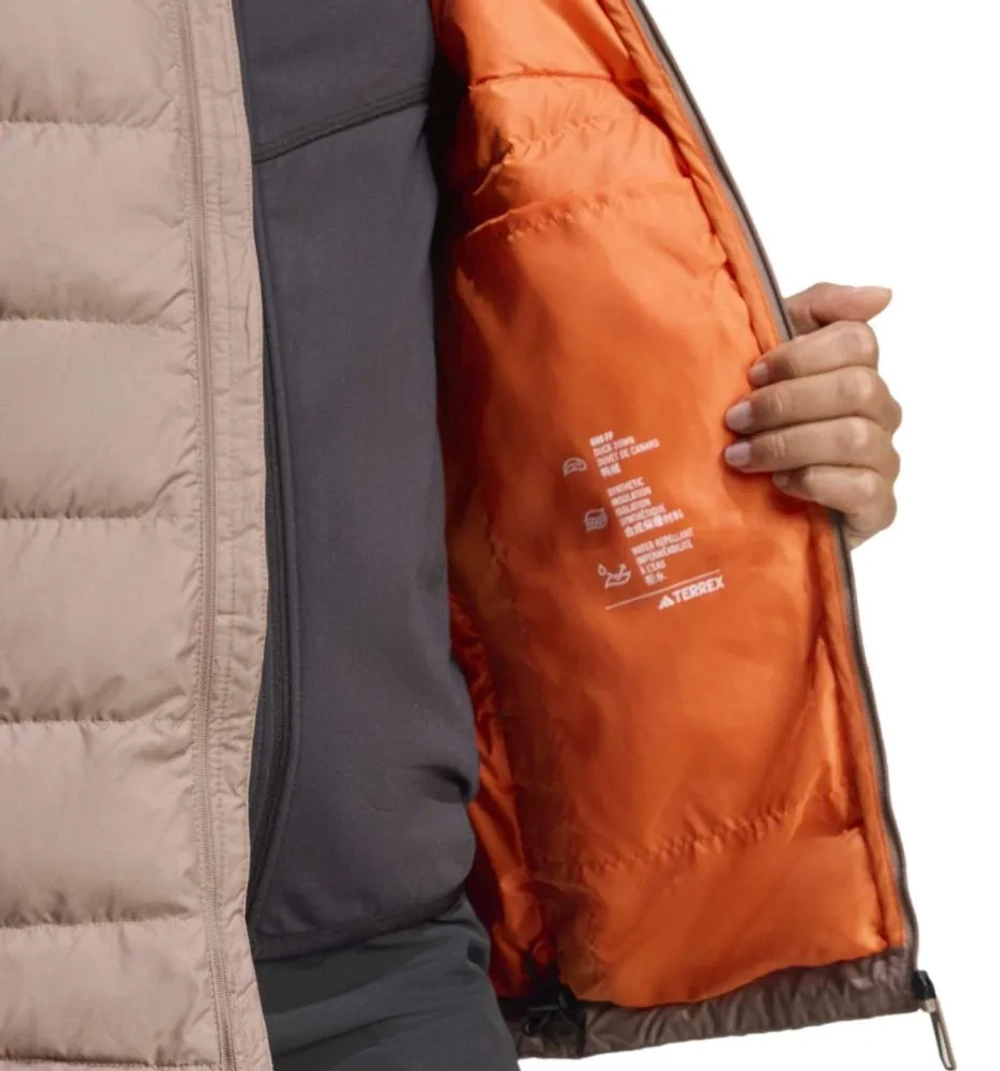 Женская теннисная куртка Adidas Terrex Multi Light Down Climawarm - trace brown