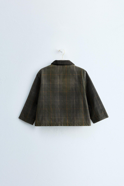 ZARA TIMELESS — ВОЩЕНАЯ КУРТКА В КЛЕТКУ, ЗЕЛЕНЫЙ/СЕРЫЙ