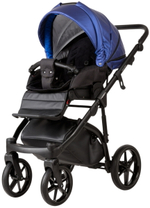 Детская коляска Adamex Nola Deluxe 2 в 1 N-SD13 (СИН. ПЕРЛ. КОЖА + ЧЕРН. КОЖА)