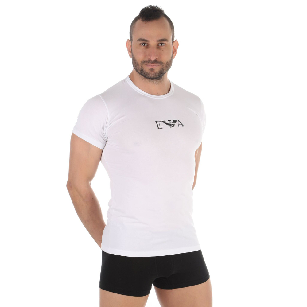 Набор из 2 белых мужских футболок Emporio Armani (Размер: L) (Цвет: белый)