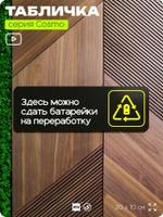 Табличка Здесь можно сдать батарейки на переработку, 30х10 см, для офиса, кафе, магазина, черная, серия COSMO, Айдентика Технолоджи