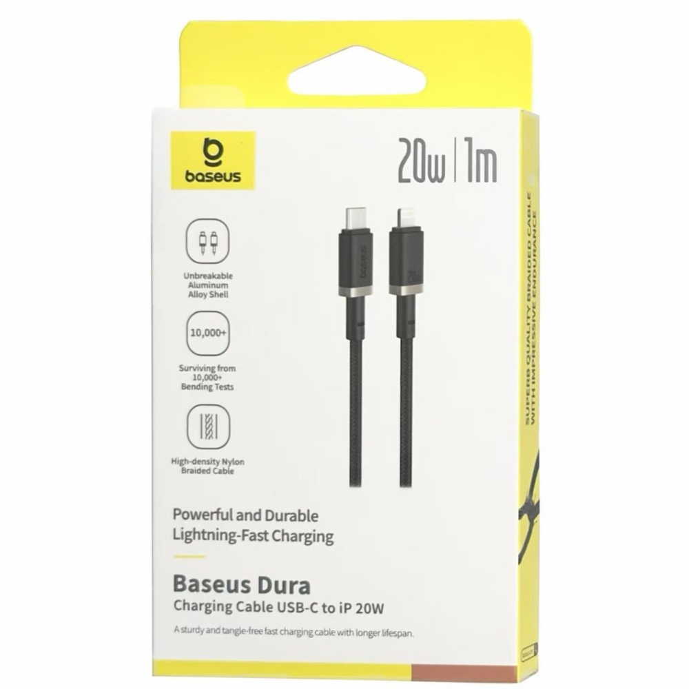 Кабель-зарядка Type-C на Lightning Baseus Dura Series 20W 1м (P10377800U01-00) черно-золотистый