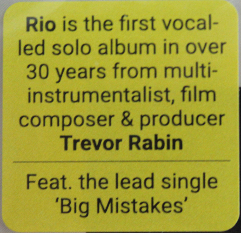 Trevor Rabin / Rio (CD)