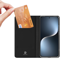 Чехол книжка из PU кожи черного цвета от Dux Ducis для Honor Magic 7, серия Skin Pro Series Case