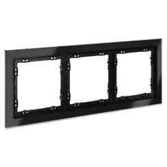 Рамка стеклянная на 3 поста Voltum S70 Черный VLS110308