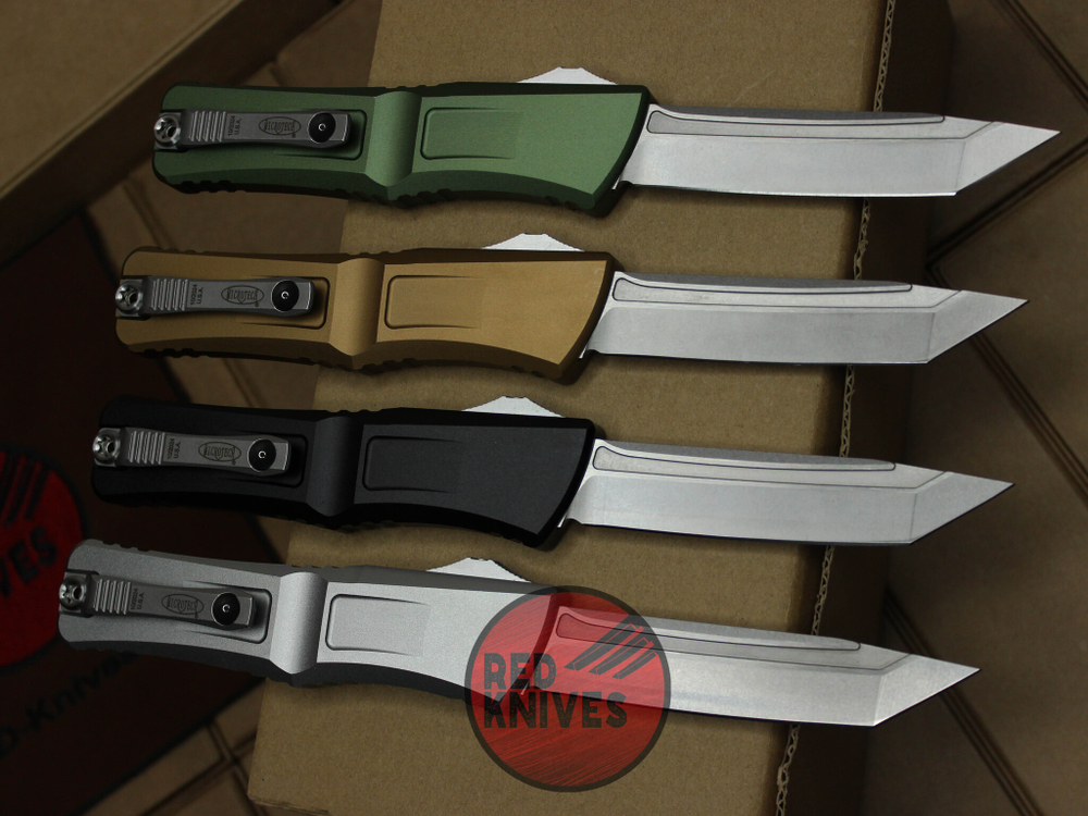 Нож Microtech Troodon 3 T/E Tanto Green - рукоять зеленый алюминий