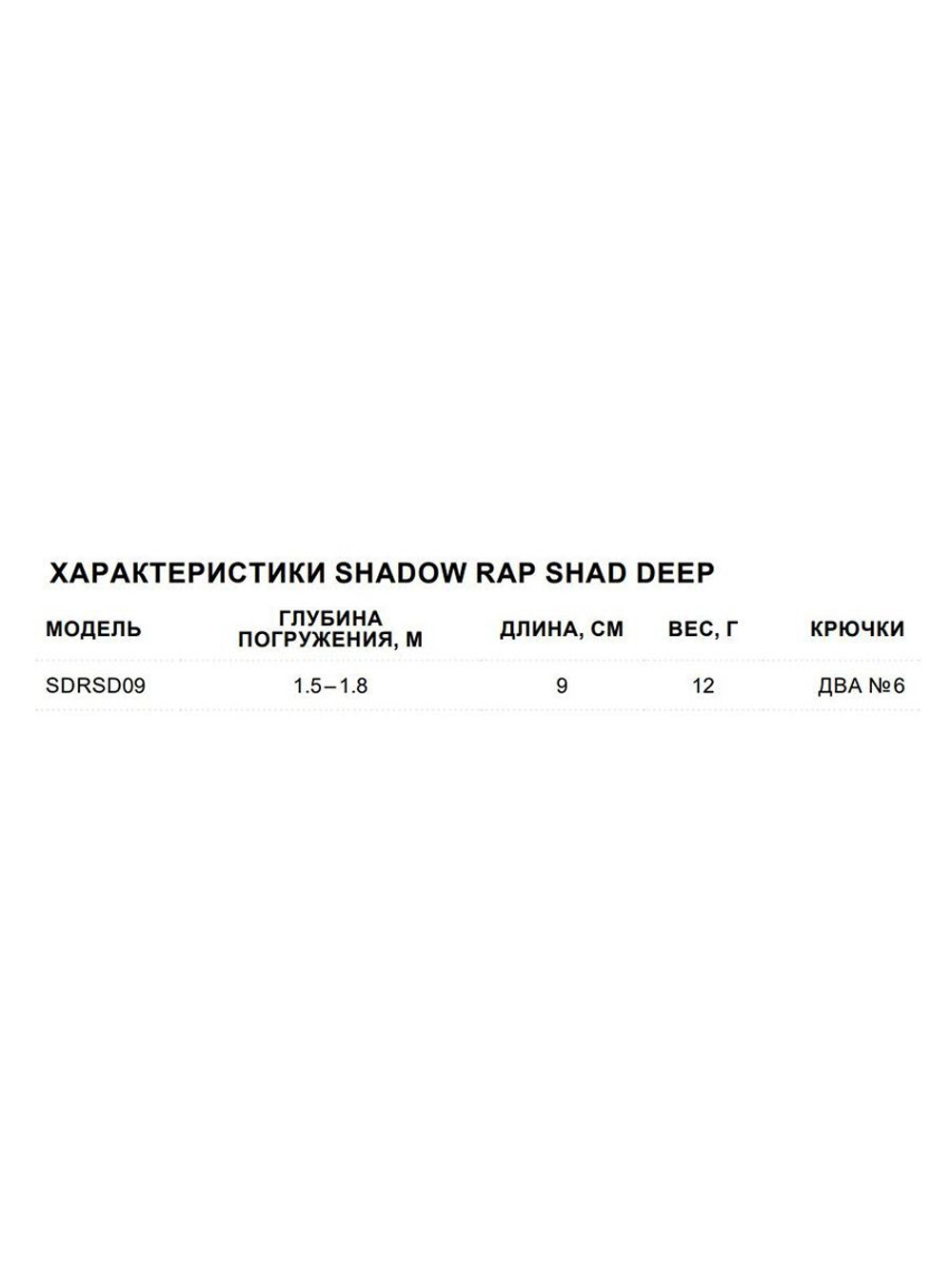 Воблер Shadow Rap Shad Deep 09 9см 12гр YP медл. всплывающий