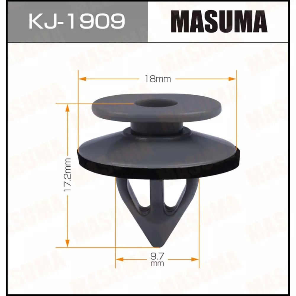 Клипса пластиковая d-9,7мм Masuma
