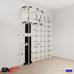 Шведская стенка Sv Sport усиленная 6900 (Турник стандарт/Брусья/Стойка/Скамья/Канат/Канатный лаз)