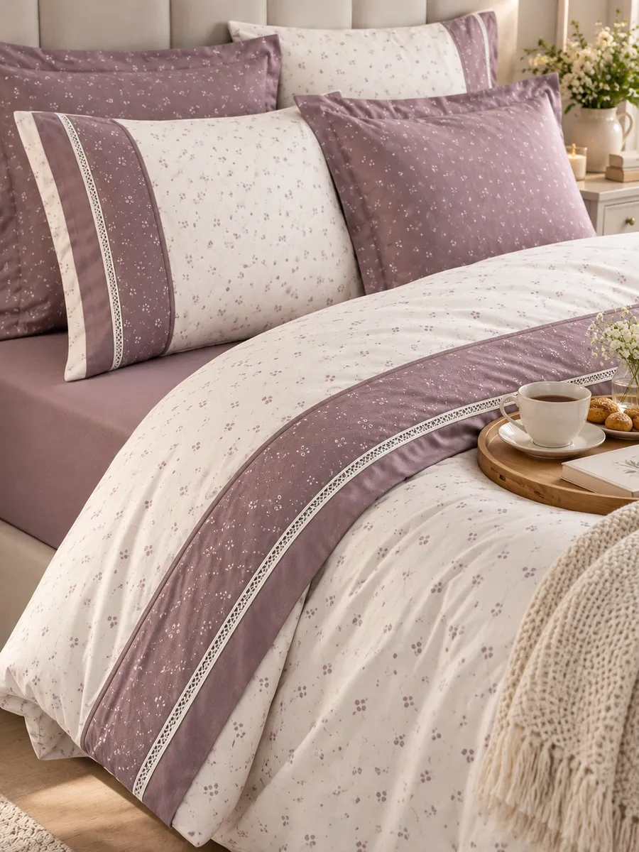 Gelin Home КПБ 6 пр. FILIZ сиреневый цвет пододеяльник 200*220, простынь 240*260, наволочки 50*70 2шт, декоративные наволочки 50*70 2шт GLNN009 — фото 5