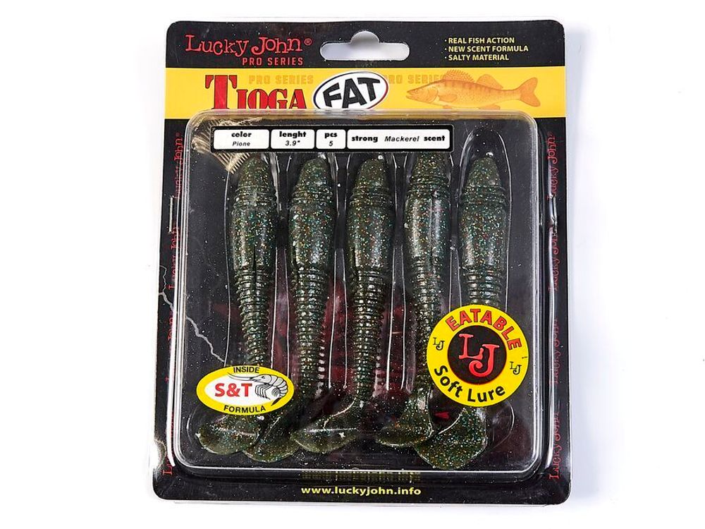 Виброхвост Lucky John TIOGA FAT 3.9in (100 мм), цвет F08,  5 шт/уп