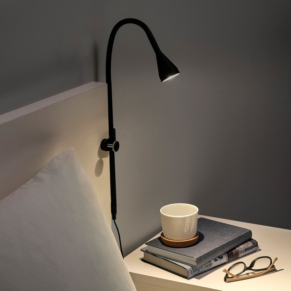 IKEA NÄVLINGE  (ИКЕА НÄВЛИНГЕ)  -  Светодиодный прожектор с кронштейном, настенный, черный