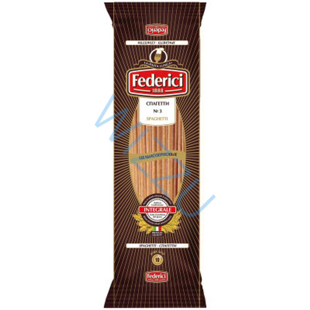 МИ №3 цельнозерновые Спагетти 400г*30шт Federici