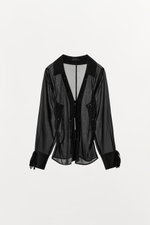 ПОЛУПРОЗРАЧНАЯ БЛУЗА С ЗАКЛЕПКАМИ — ZARA