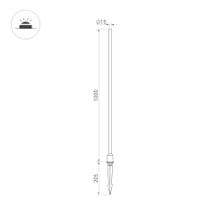 Светильник KT-CHAMPAGNE-L1000-3W Warm3000 (DG, 180 deg, 24V) (Arlight, IP65 Металл, 3 года) 034167