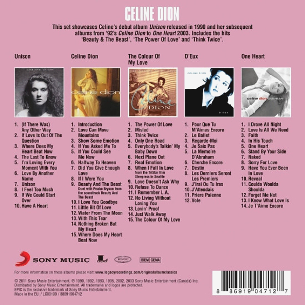 Celine Dion / Original Album Classics (5CD)