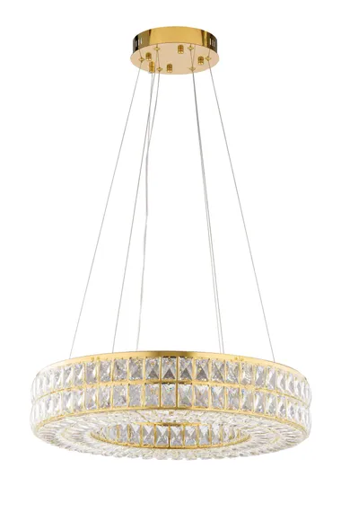 Люстра подвесная светодиодная NewRgy 2786E/64W GOLD+CLEAR, 64 Вт, золотая и прозрачная