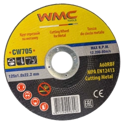 Круг отрезной 125x1.0x22.2мм WMC TOOLS WMC-CW705