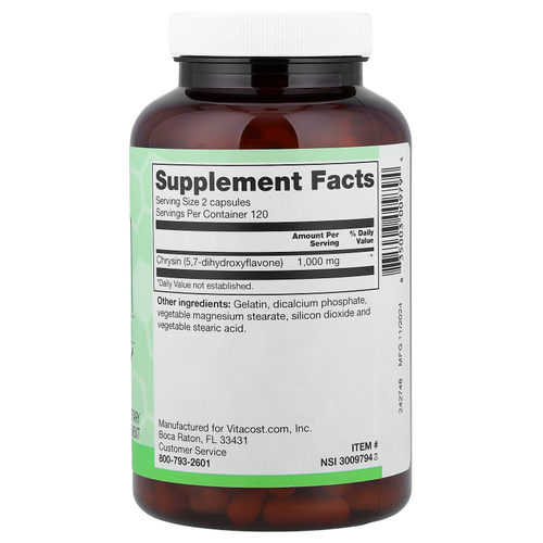 Vitacost, Chrysin , 240 Capsules (500 mg per Capsule)