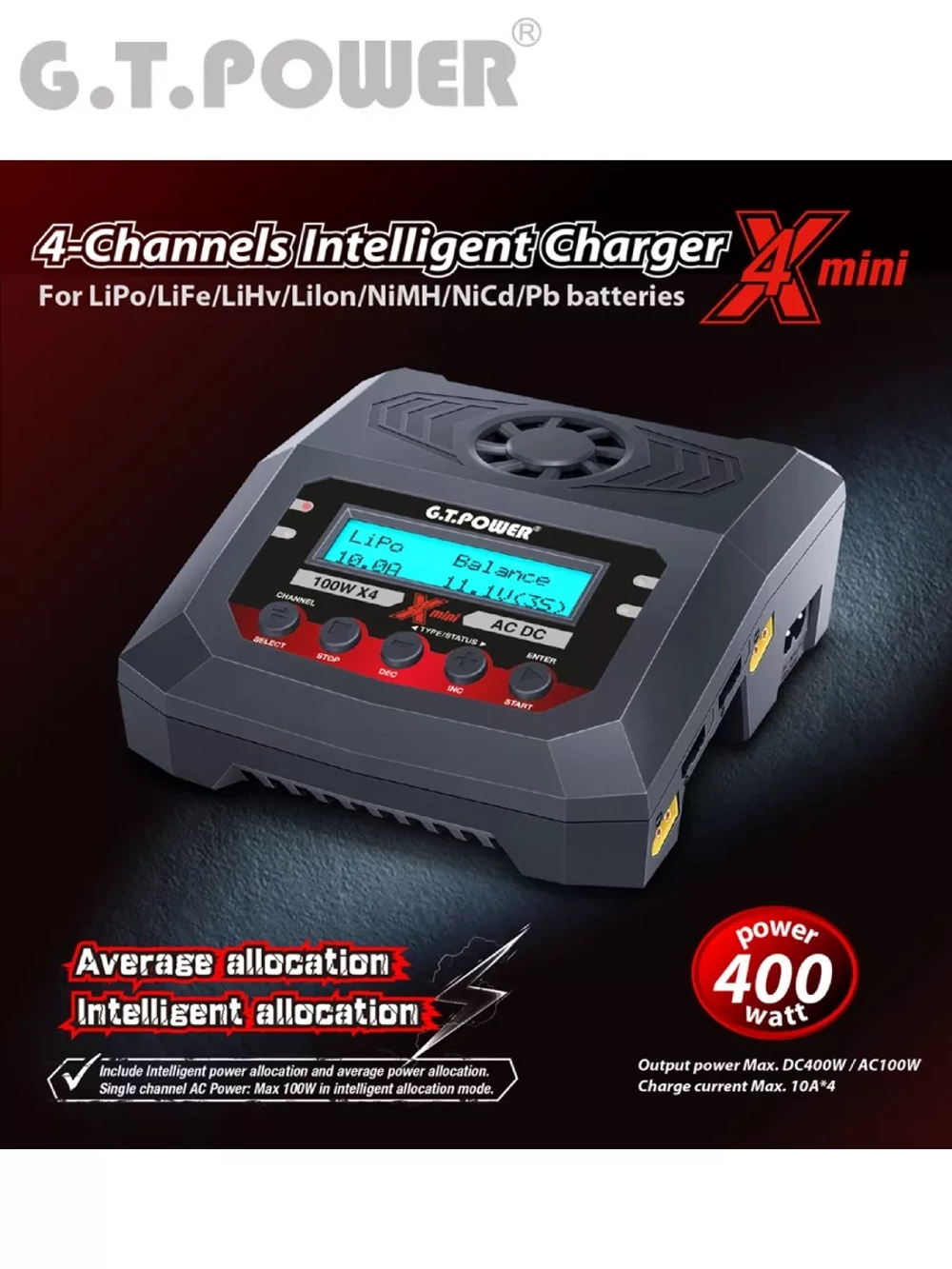 Зарядное устройство X4 MINI 400W - GTP-X4-MINI